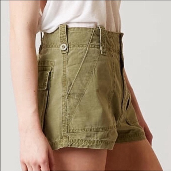 Free People Military Shorts Green Size 0 - Picture 3 of 9